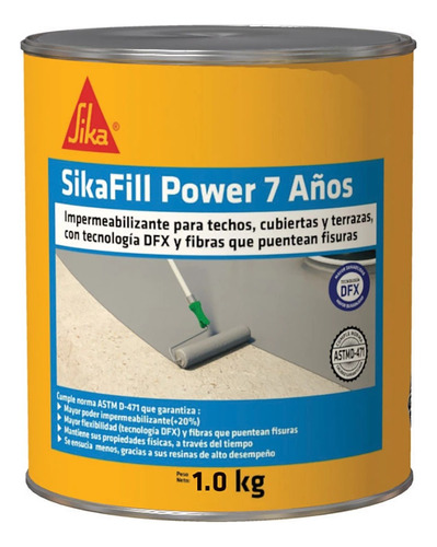 Sikafill 7 Power Impermeabilizante Acrílico Cubierta 4.2kg