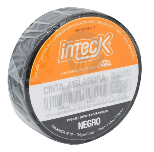 Cinta Aisladora Pvc 18mm X 20 Metros Colores Aislante X 4u