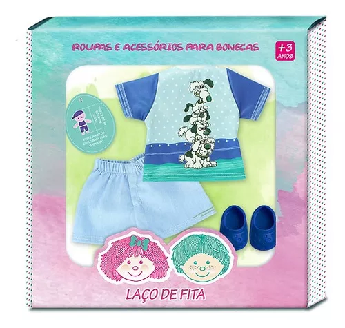 Roupa boneco Baby Alive Conjunto de camisa e bermuda dog - Pequena Stella -  ateliê