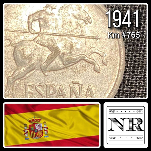 España - 5 Céntimos - Año 1941 - Km #765 - Jinete Ibérico