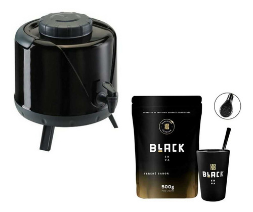 Kit Terere 1 Garrafa 5l 1 Erva 500g 1 Cuia E Bomba Black