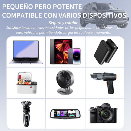 Inversor Corriente Auto 200w Portátil 12v A 110v Convertidor