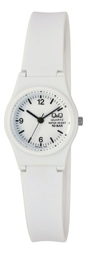 Reloj Q&q Análogo Caucho Modelo Vp47 Sumergible 100 Metros Color de la malla Blanco - 012