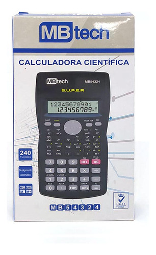 Calculadora científica con 240 funciones para trigonometría en color negro