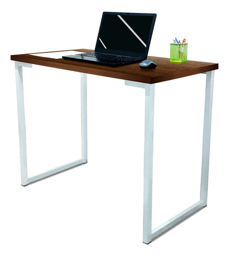 Mesa De Escritório Escrivaninha Mdf 100cm Ny Branca/villan Cor Branco/villandry