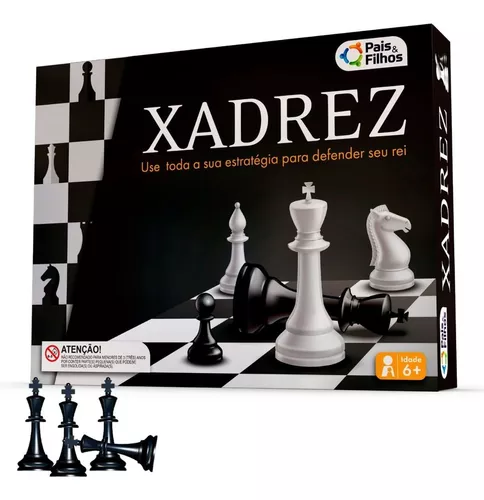 Jogo De Xadrez Tabuleiro Em Cartão 32 Pçs Preto E Branco P&f