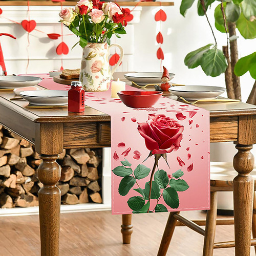 Mantel G Para El Día De San Valentín, Con Flores, Bandera, F