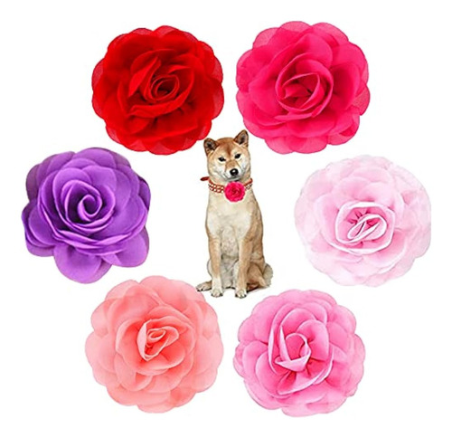 Pet Show 6pcs Collar De Perro Lazos Y Flores Para Niñas Perr