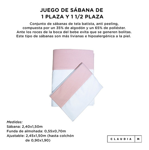 Juego De Sabanas 1 Plaza Y 1 1/2 Infantiles Juvenil Algodon