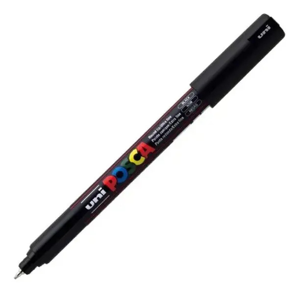 Caneta Posca PC-1MR 0.7mm Ponta Fina Preta Para Lettering