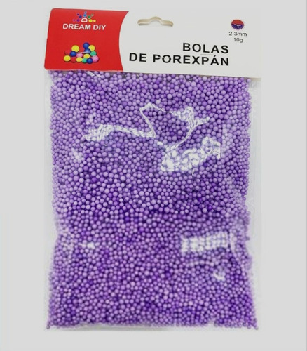 Bolas De Poliestireno Color Morado De 2-3 Mm 10g