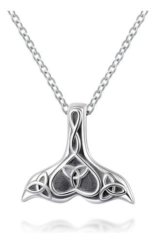 Monbo Collar Celta Triquetra De Plata De Ley 925 Con Cola De