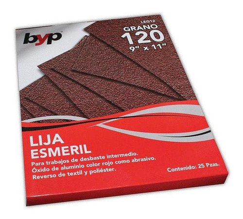 Pack 25 Lijas Esmeril 9''x11'' Grano 120 Byp
