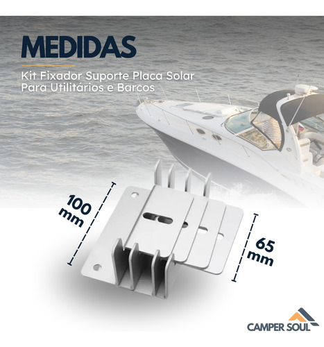 Kit Fixador Suporte Placa Solar Para Utilitários E Barcos