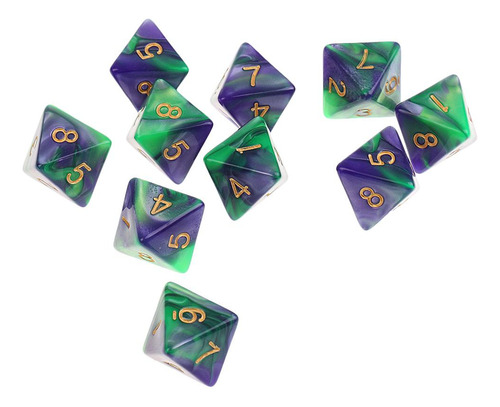 Paquete De 2-4, 10 Uds. Dados Poliédricos D8 De 8 Caras