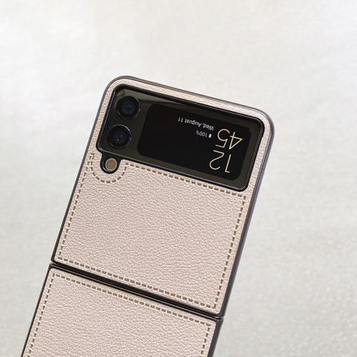 Funda De Piel De Lujo De Color Morado Para Galaxy Z Flip 5 4 3 6 Z Flod 2 3 4 5 6 Find N2 N3 X Flip Xiaomi Mixflip Mix Flip