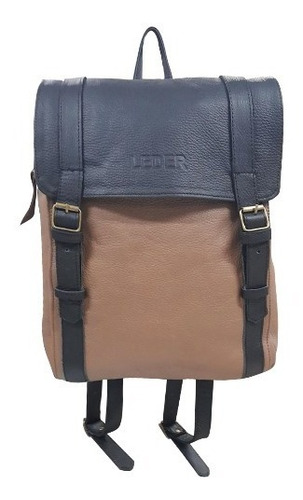 Mochila De Cuero Natural Urbana, Porta Notebook, Tablet