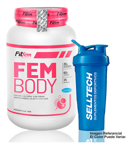 Proteína Fitfem Fem Body 1.5kg Vainilla + Shaker