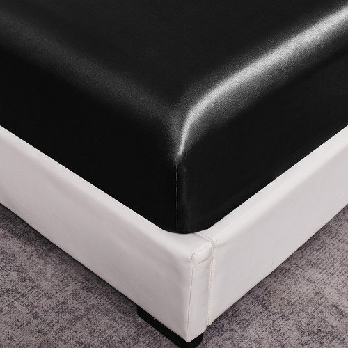 Juego De Ropa De Cama De Seda Sintética De Color Liso De 4 P