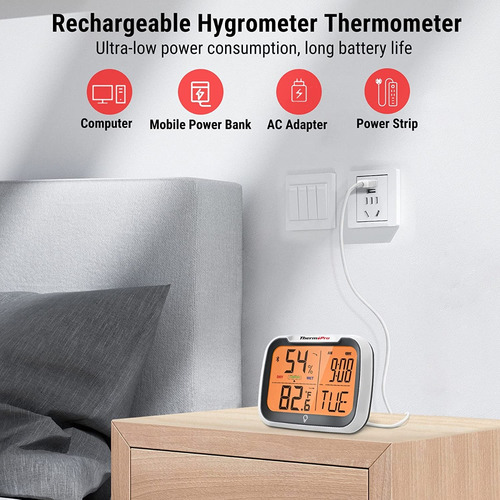 Imagen 7 de 7 de Termómetro Higrómetro Digital Bluetooth Thermopro Tp393 Usb