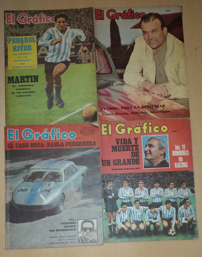 Lote De 4 Revistas El Gráfico Años 1964 1966 Y 1967