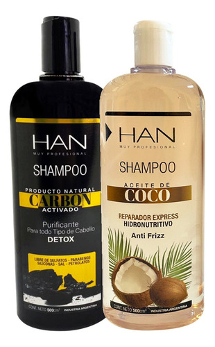 Combo X2 Shampoo Carbon Detox - Coco - Han