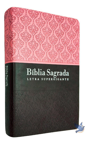 Bíblia Sagrada Supergigante Arc Índice Lateral Rosa Marrom