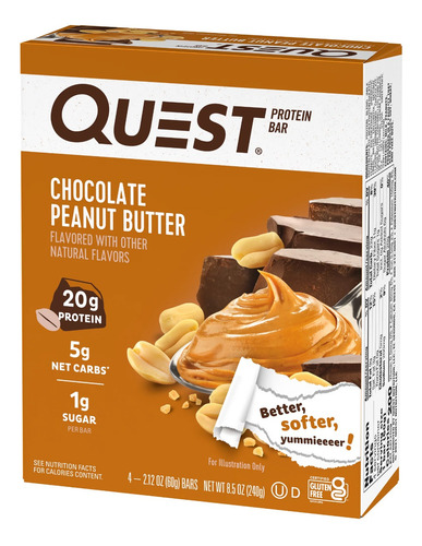 Quest Protein Bar Chocolate Peanut Butter 4 Pz