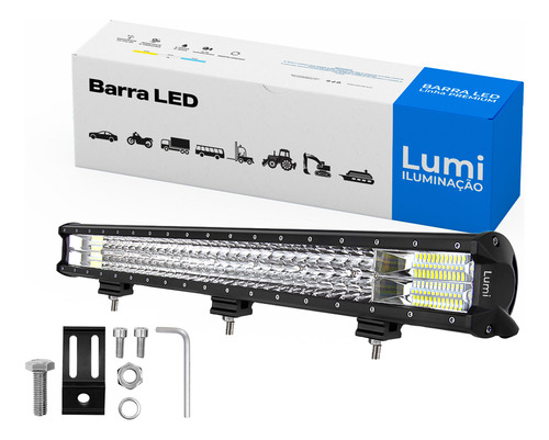 Barra Led 396w 71cm Safetycar Branca Farol Luz Rfe:2255 Lumi