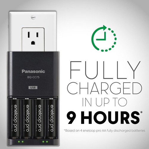 Mejor Cargador De Pilas Recargables Eneloop Cc17 + 4 Aa 2550
