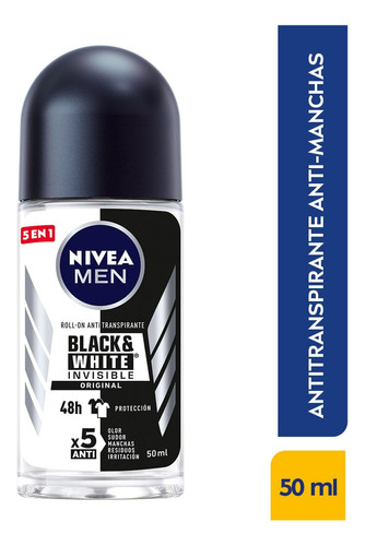 Desodorante Roll On Nivea Men Invisible Black & White X 50ml