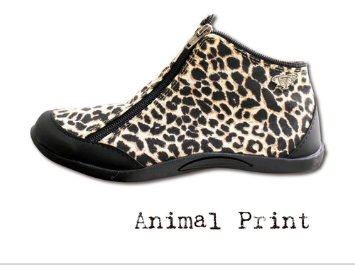 Zapatillas Tipo Botitas Cierre Diseño Urbano Animal Print
