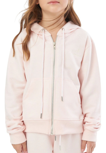 Campera De Algodon Rustica Lisa Con Capucha - Niña