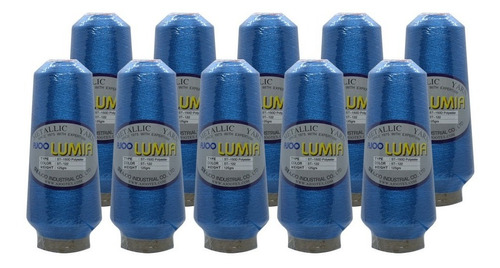 Hilo Lumia Color Azul Para Bordado St-122 Paq. De 10 Hilos 