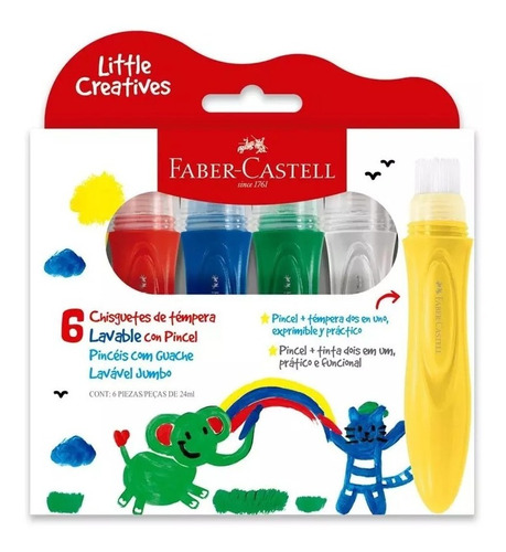 Set 6 Marcadores Faber Castell Little Creatives - Mosca