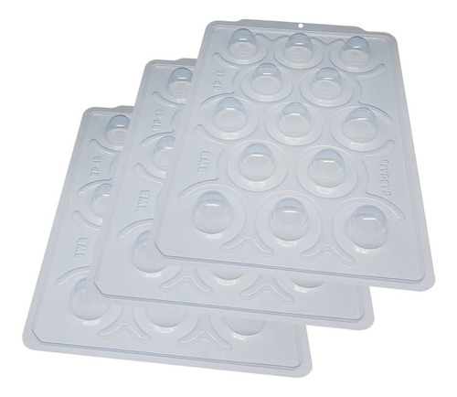 Kit 3 Formas Silicone Sp 40 Bombom Trufa 20g Bwb 3 Partes Cor Branco