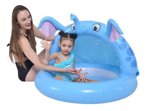 Pileta Inflable Bebe Con Techo Niños Agua Verano Pelotero Color Elefante