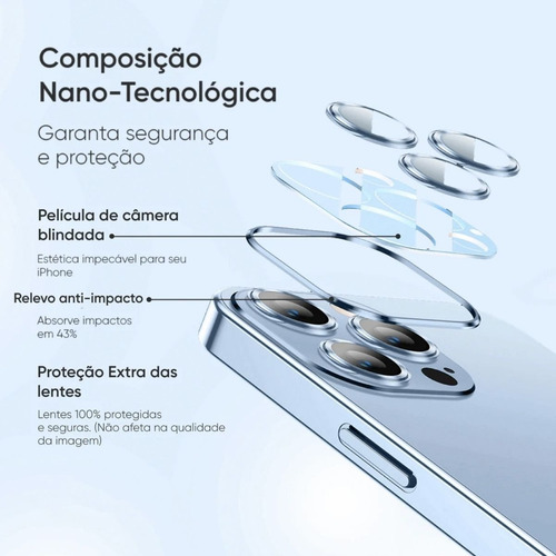 Capa Case Luxo Premium Transparente P/ iPhone 14 Pro