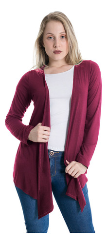 Cardigan Com Bico Casaco De Malha Blusa Feminina Com Manga