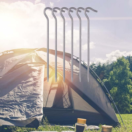 Imagen 4 de 8 de Clavijas De Aleación De Aluminio Con Gancho Para Camping