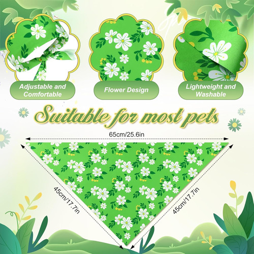 Bandana Triangular Ajustable Para Perro De Primavera