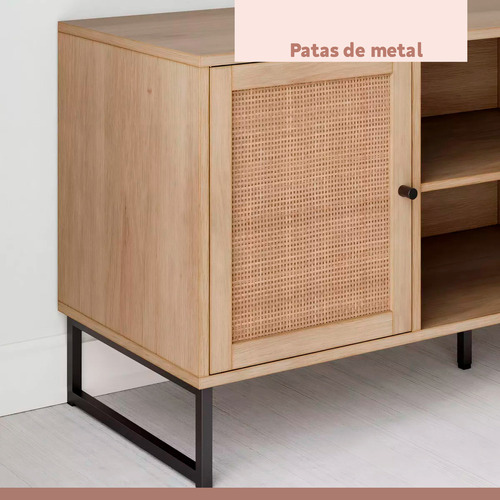 Rack De Tv O Buffet Rattan Rustico Dos Puertas