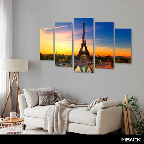 Cuadro Moderno Impreso Madera Torre Eiffel Paris Francia Hd