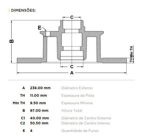 Disco De Freio Slotado Dianteiro Para Chevrolet Chevette, C