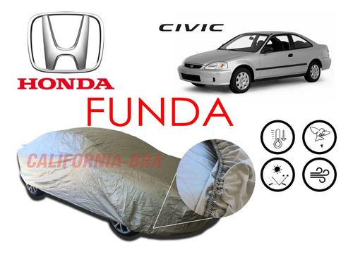 Cover Impermeable Broche Afelpada Eua Honda Civic 97-2000.