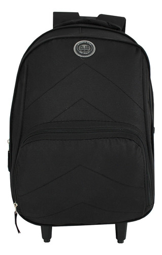 Mochila Executiva De Rodinhas Unissex Escolar Faculdade Clio Cor Preto Desenho do tecido Liso