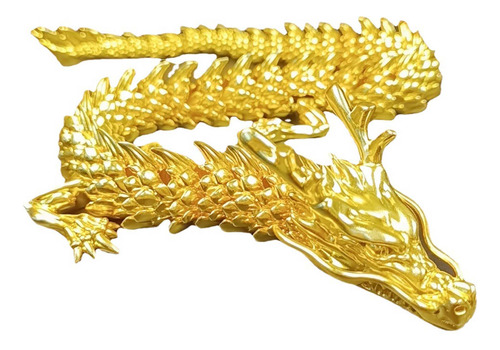 Dragón Dorado Articulado En Forma De H, Chino, De Tres Garra