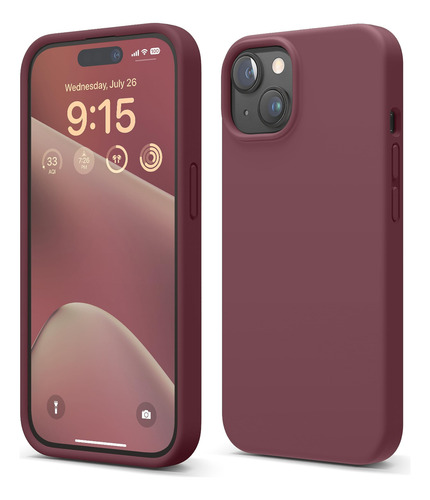 Funda Para Elago iPhone 15 Burgundy 6.1 PuLG Liquid Silicon