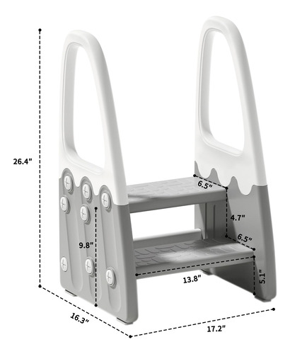Taburete Joylico De Dos Escalones Con Pasamanos Para Bebés Y