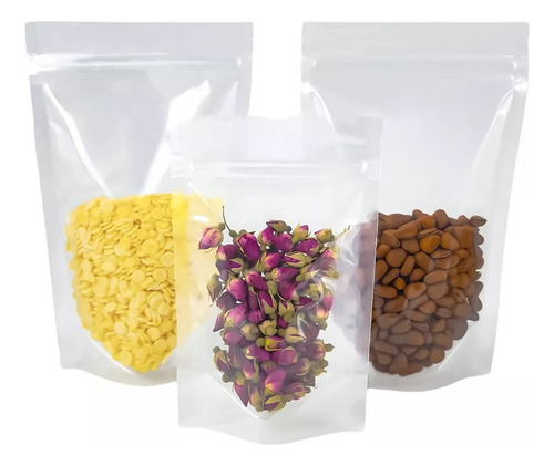 Embalagem Stand Up Pouch Transparente Zíper 14x20+4 50un Corações